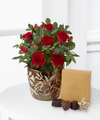 Autumn Riches Mini Rose and Godiva Chocolates